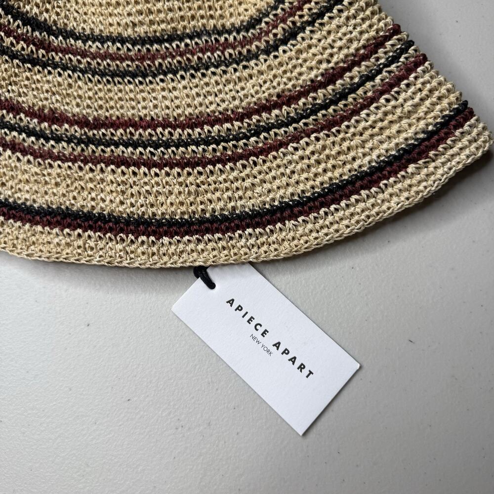 Apiece Apart Chambira Hat Tan Red Stripe - Picture 2 of 5